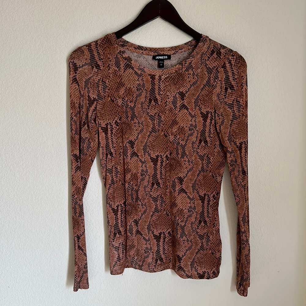 Snakeskin long sleeve top